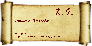 Kammer István névjegykártya